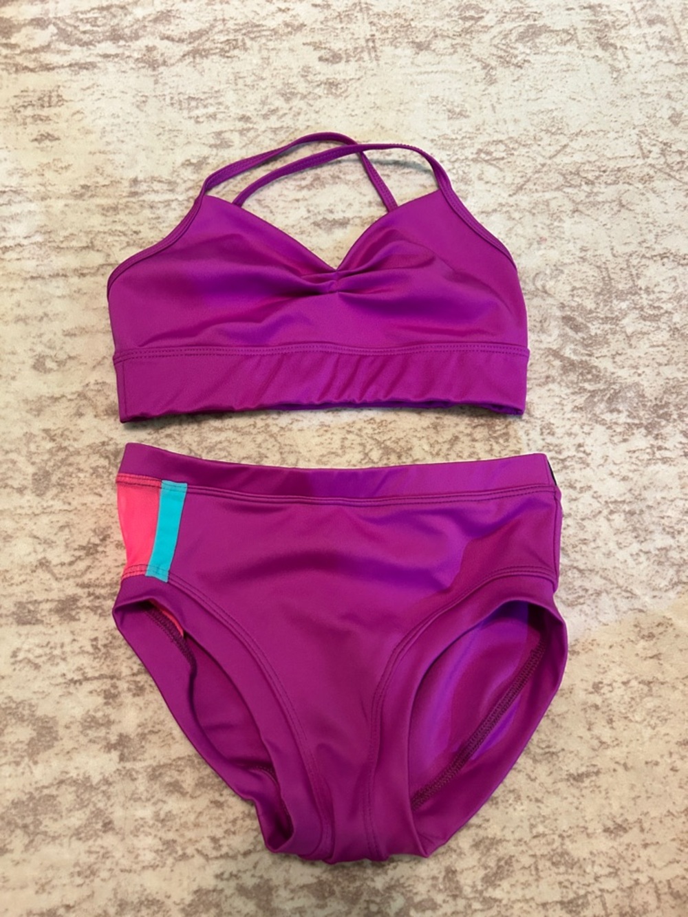 Purple Two-Piece Women's dance Set - Sporty Bikini